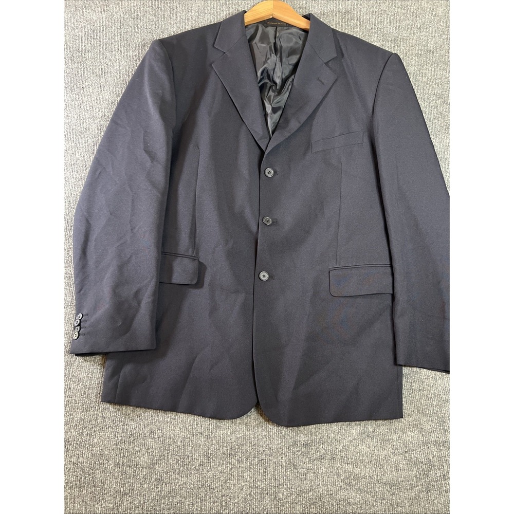Lucci Collezione Men's Blazer Jacket 46L Blue classic Fit Designed in Italy